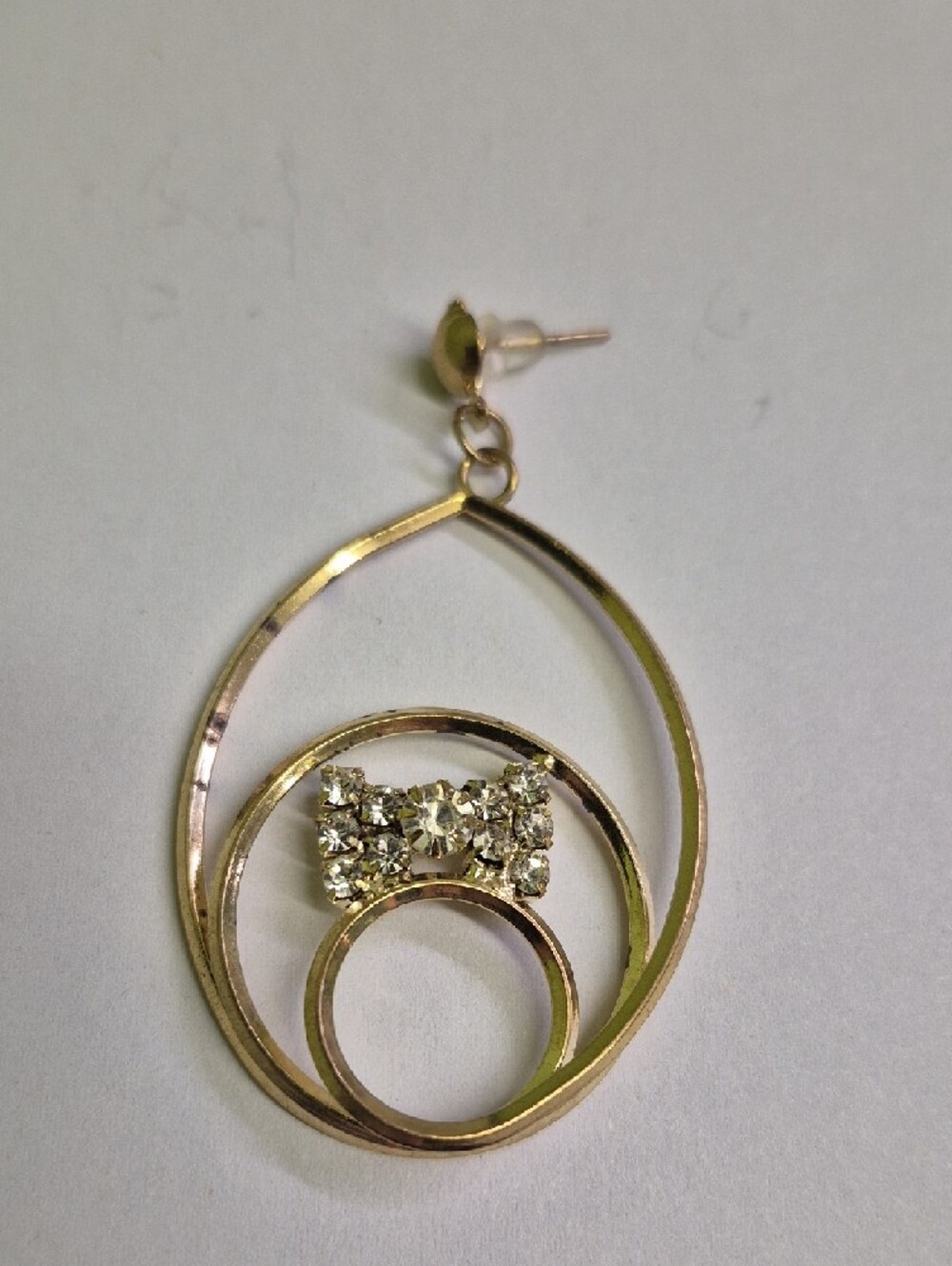 Gold-Tone Crystal Bow Drop Earrings - Women Jewelry - Picture 2 of 5